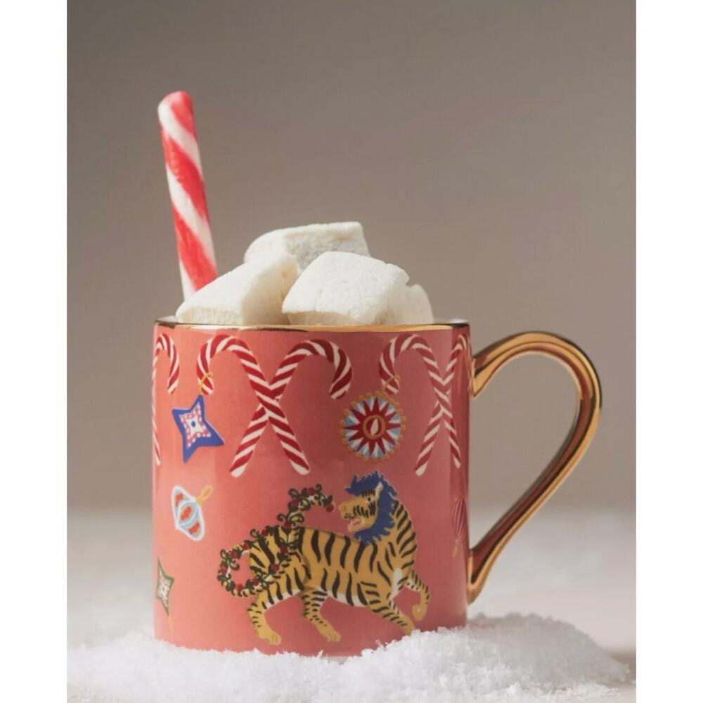 NWT: Anthroplogie - Juniper Stoneware Holiday Christmas Mug
